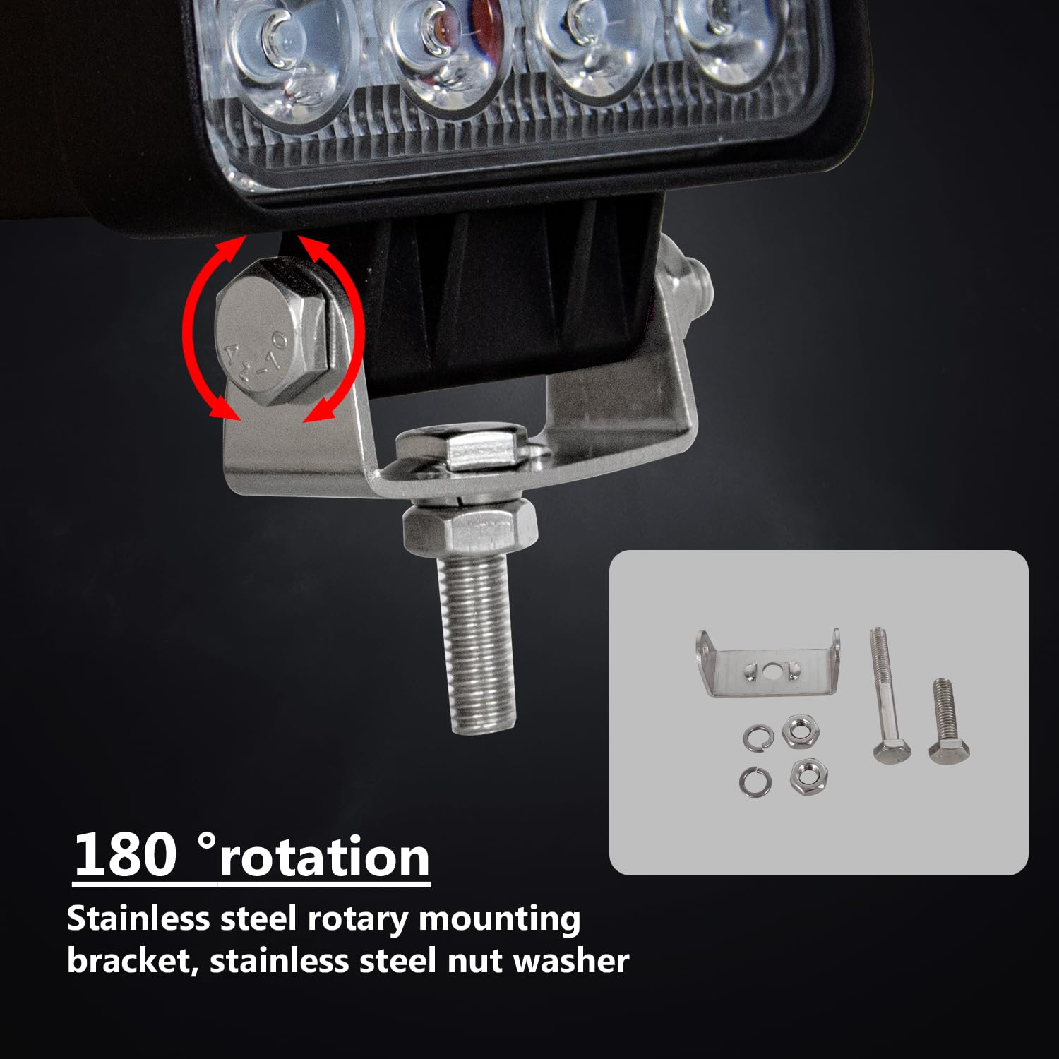 AUXTINGS 10 Stück 10 cm LED Arbeitslicht 48W Scheinwerfer Auto Arbeitsscheinwerfer bar Offroad Zusatzscheinwerfer Spotlight Reflektor led Work Light Auto Arbeitsleucht ATV SUV 4WD 12V-24V
