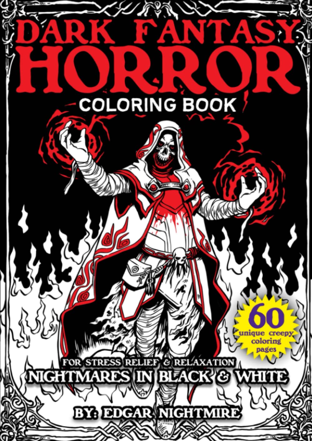 Amazon.com: Dark Fantasy Horror Coloring Book For Adults: 60 Unique ...