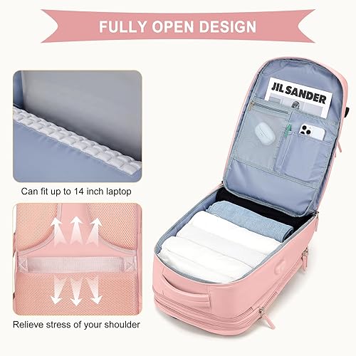 Miniatura 492 de coowoz Mochila de viaje grande para mujeres y hombres,Mochila de transporte,Mochila de senderismo impermeable para deportes al aire libre, Azul, 45