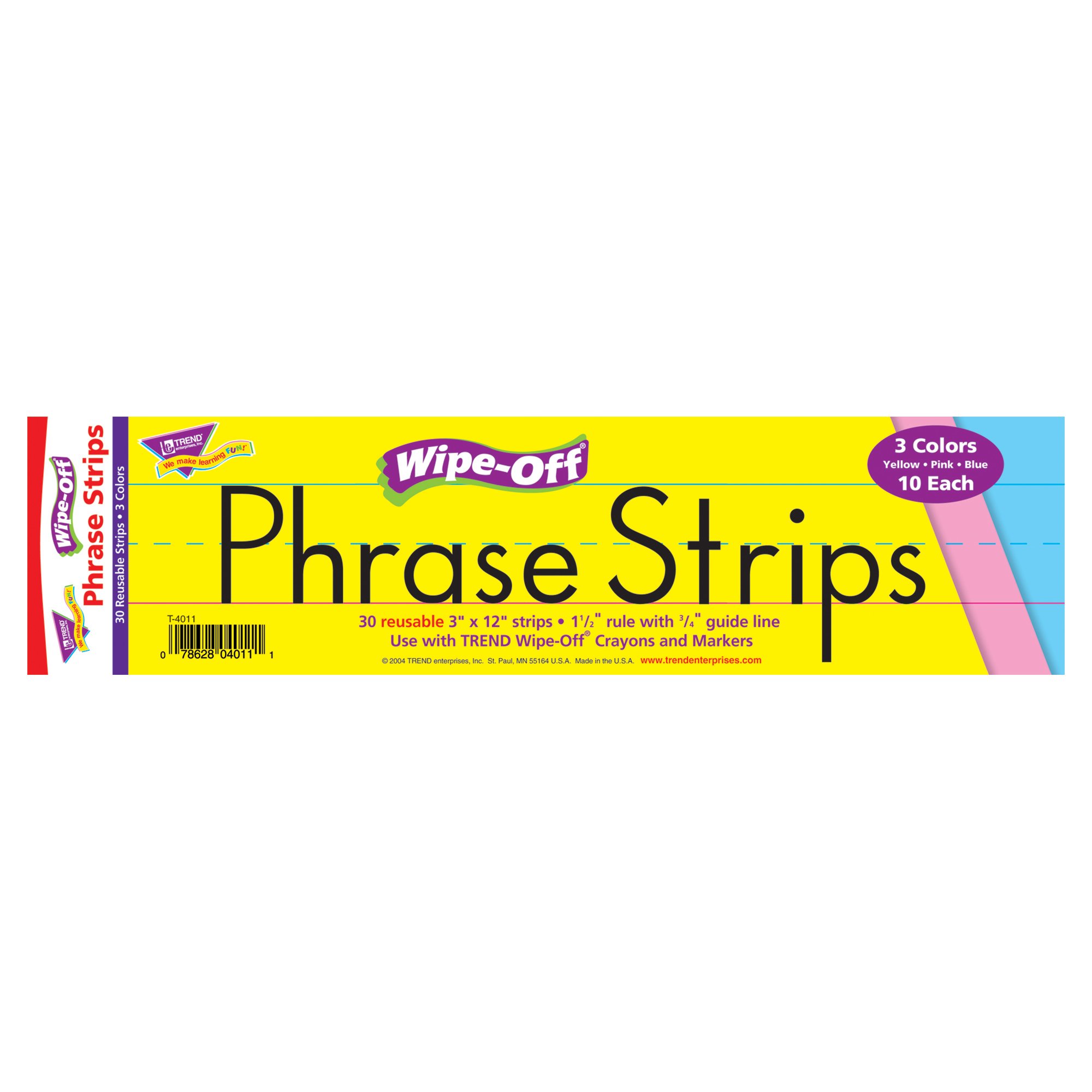 Trend EnterprisesInc. 12" Multicolor Wipe-Off Phrase Strips