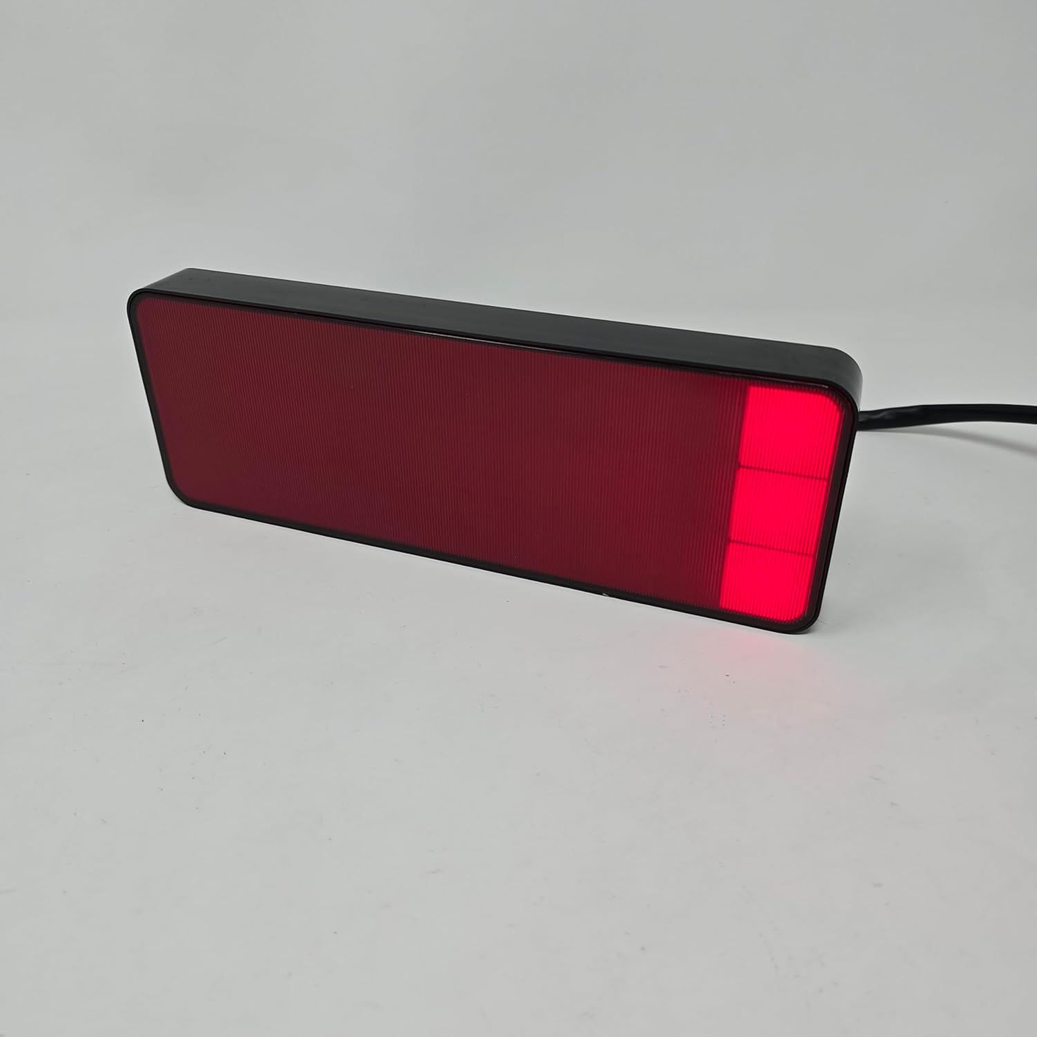 Rectangular Hitch Cover LED Sequential Signal Brake Reverse Light Small Square Pixel Style 2" Receiver Red Reflector Tow Truck Universal Fit