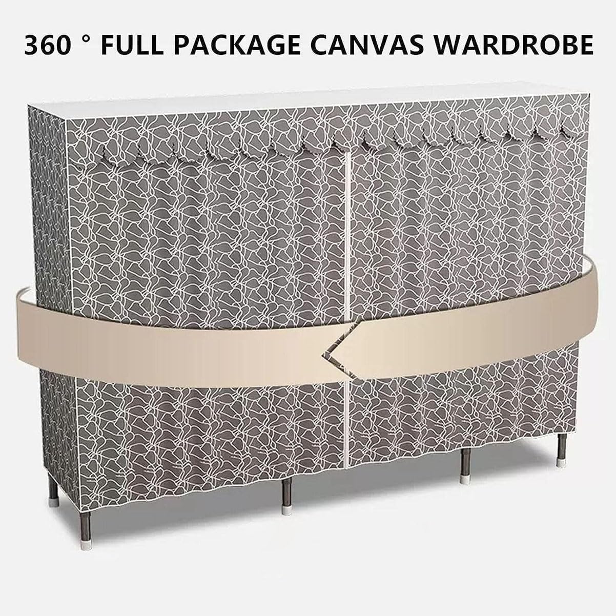 Portable Closet Detachable Portable Wardrobe Closet 26mm Steel Tube Clothes Closet Easy to Assemble Wardrobe Closet for Hanging Clothes(G)