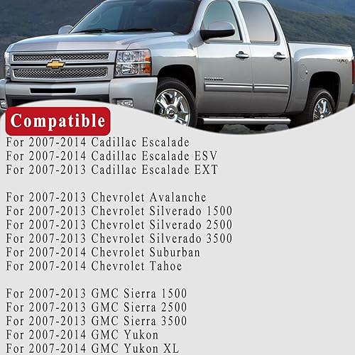 Miniatura 9 de Manija de puerta exterior negra mejorada para Chevy Silverado Tahoe Avalanche/Cadillac Escalade/GMC Sierra Yukon 2007-2014 sustituye a 20828237