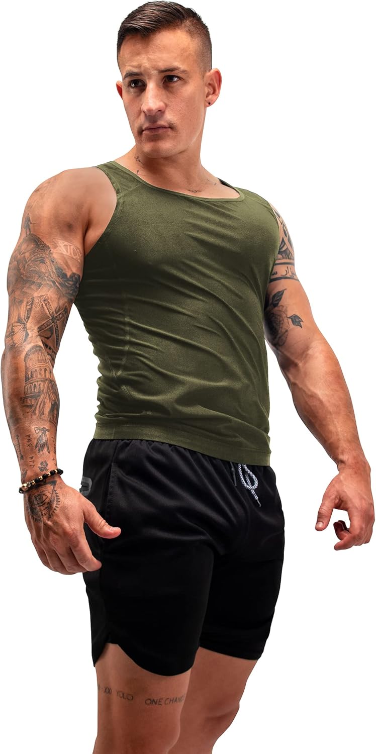 FUXERT Men's Sauna Vest Workout Sweat Tank Top Waist Trainer for Men Compression Sweat Enhancing Vest - Image 2