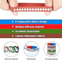 Vista 3 de Karenhi 96 pulseras de silicona para fiestas de fútbol, pulseras de goma a granel, accesorios de fútbol para decoración de fiesta de cumpleaños