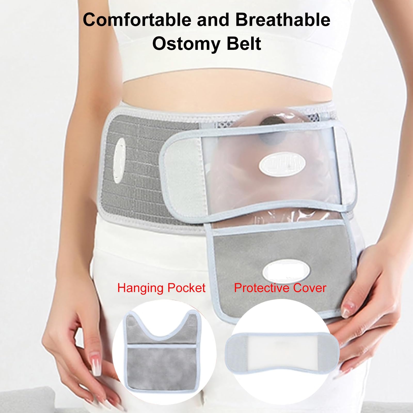 Unisex Stomagürtel, Stomagürtel, Hohe Haftung, Nabelbruchbandage mit Verstellbarer Öffnung zur Verhinderung der Stomaöffnung Bei Parastomalen Hernien, 12 Cm Breit(L)