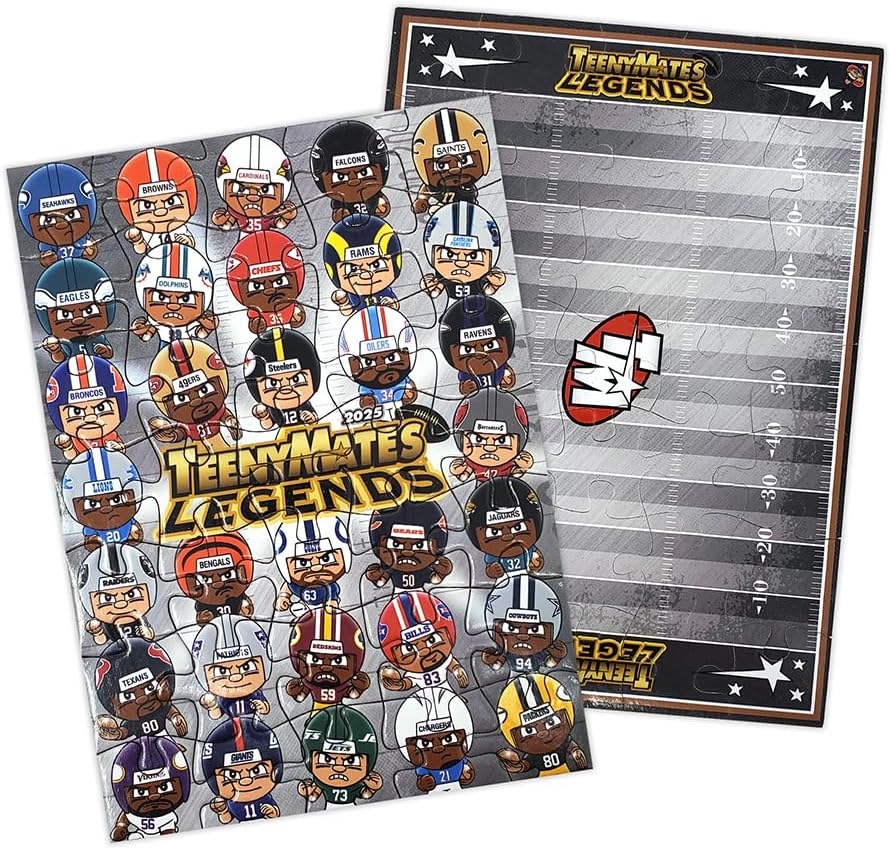 Teenymates Party Animal Legends 2024 NFL Series 3 Figures Blind Bags Gift Set Party Bundle - 4 Pack, Small