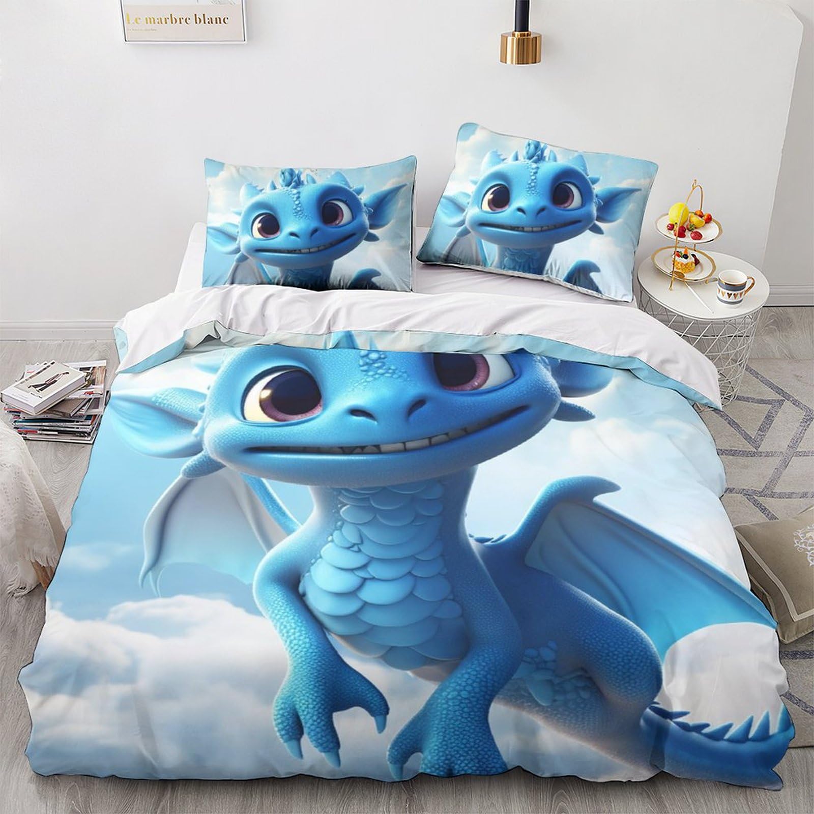 Housse de couette baby dragon pour lit king, la literie idéale pour décorer la chambre enfant