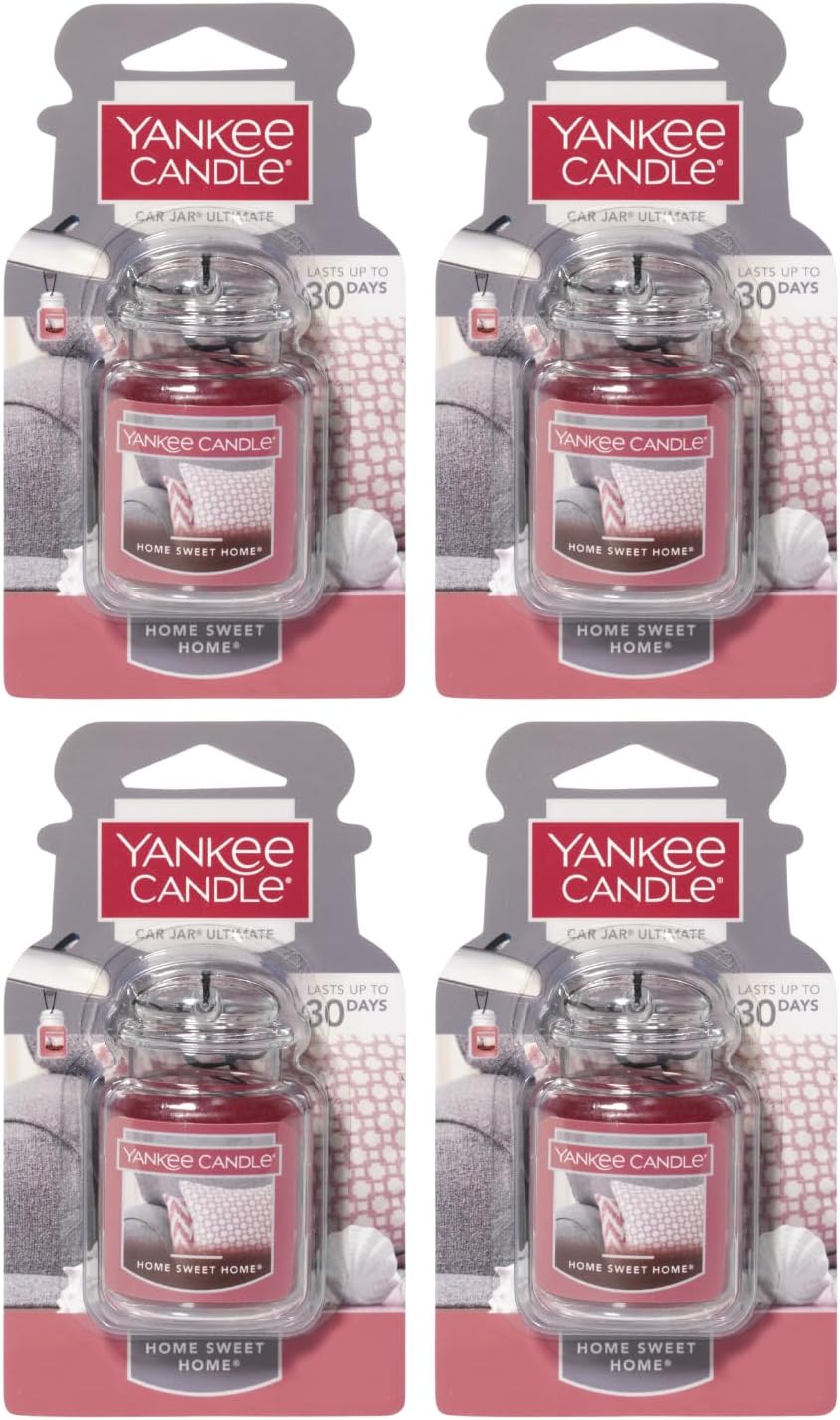 Yankee Candle Car Jar Ultimate, Home Sweet Home, 0.96 OZ (Pack of 4)