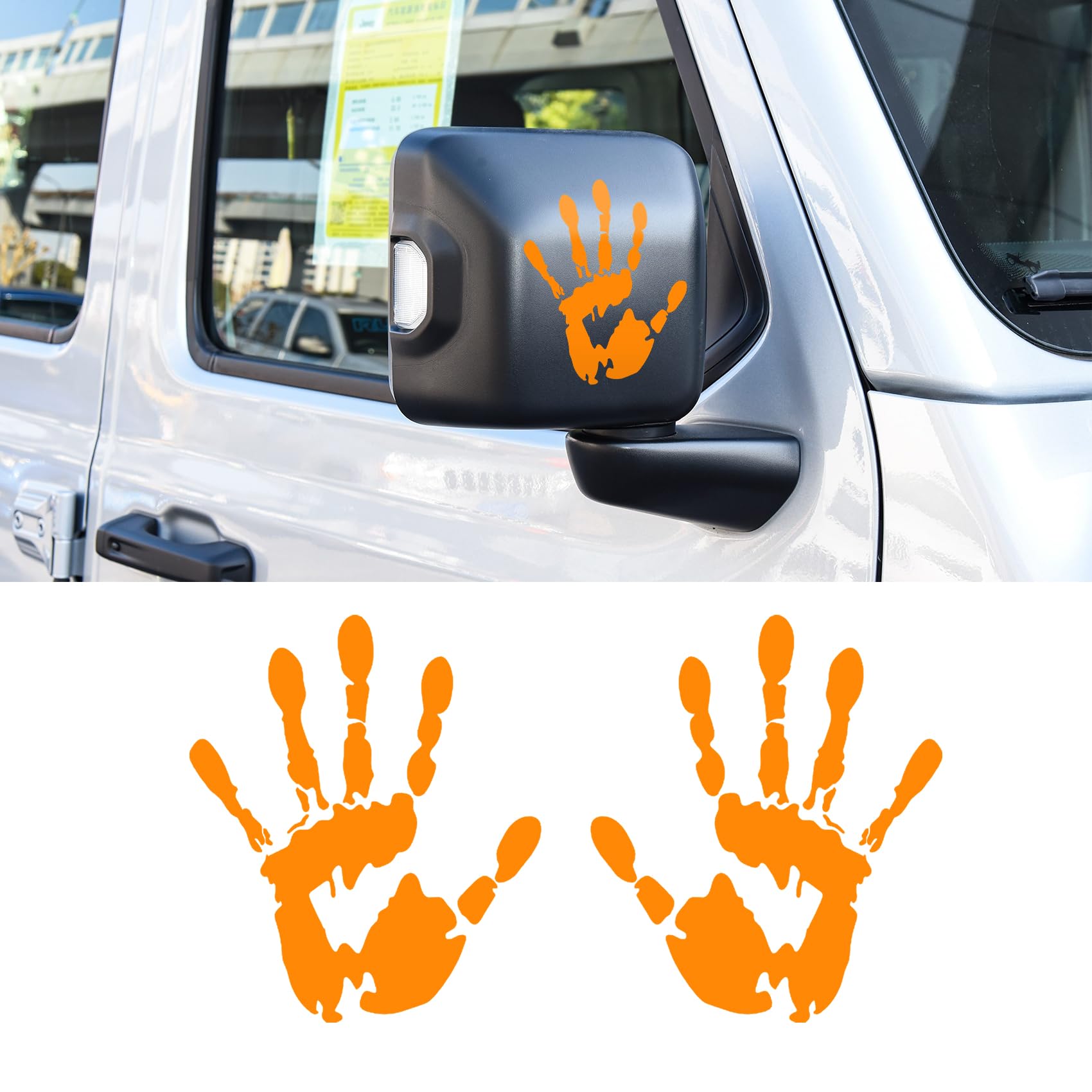 RGOAANC 2PCS Wave Stickers Wave Sign Decal, Car Decals, Automotive Waving Hand Stickers for Left Right Rearview Mirror, Auto Exterior Accessories