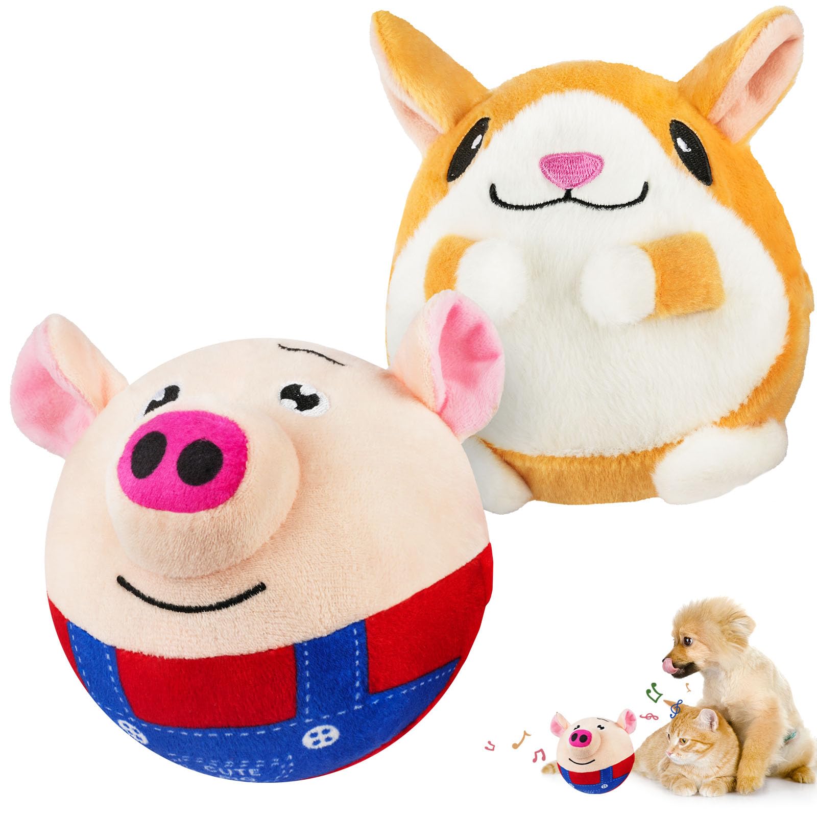 Adiwo Active Moving Pet Plush Toy, Talking Interactive Dog Toy