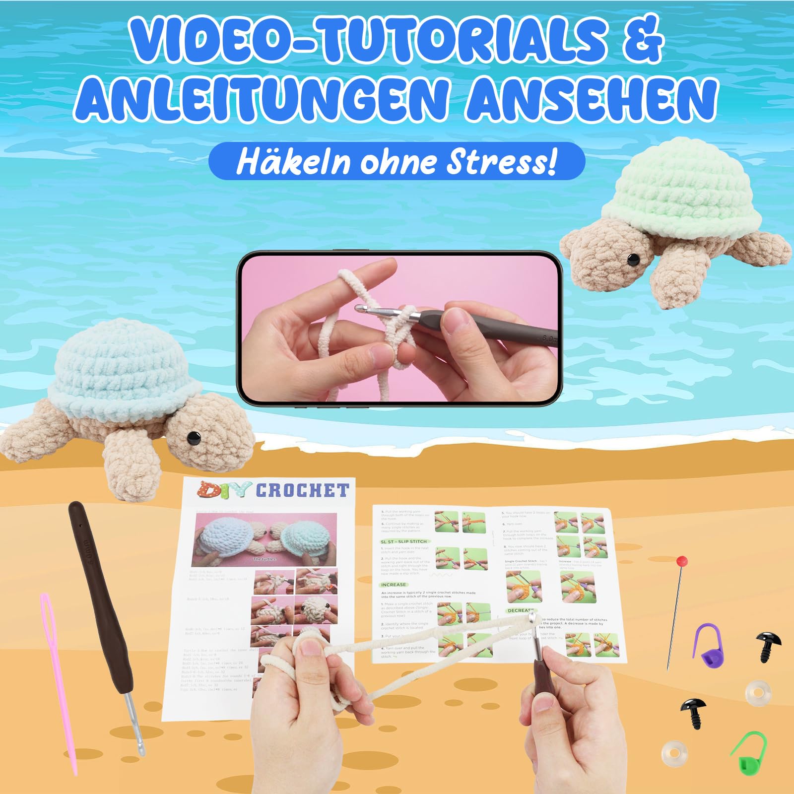 Doe-het-zelf Haakset Voor Dieren - Starterset Voor Beginners Met Teckel Patroon Complete Set Inclusief Zacht Garen En Breiaccessoires