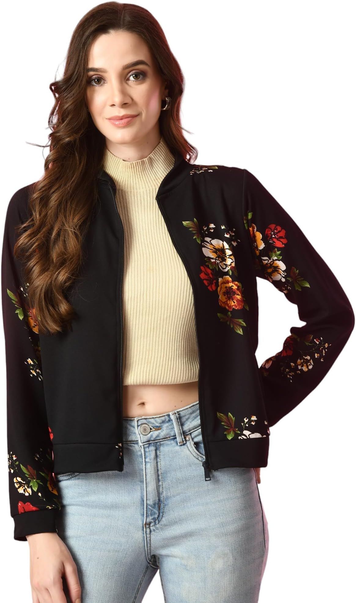 Women Short Shrug Printed (440_Flower)