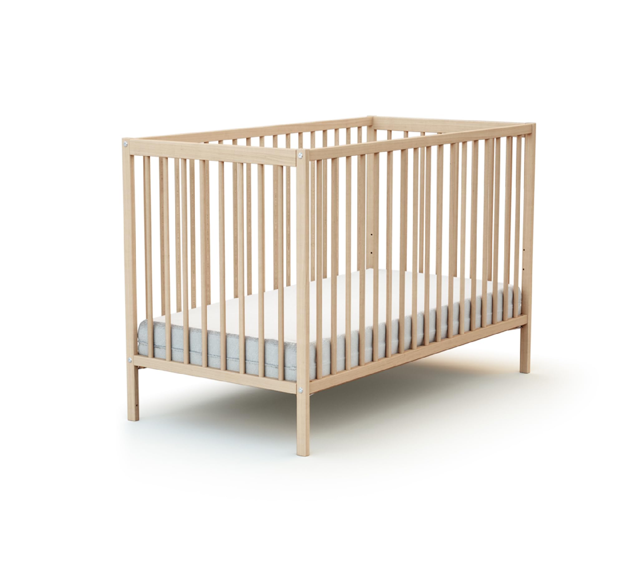 AT4 - Babybett Essentiel Buche roh – Lattenrost verstellbar in 3 Höhen