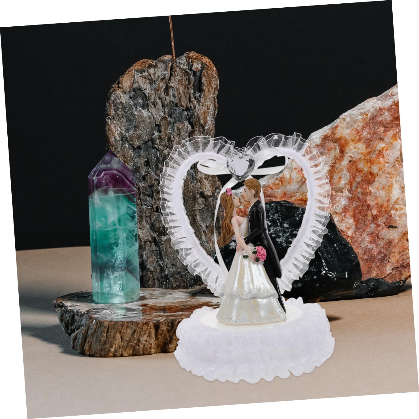 Kristall Brautpaar Figur Hochzeitstorte Deko Romantisches Tischdeko Klein