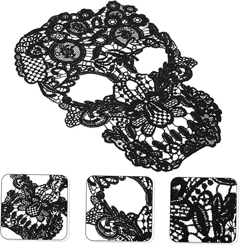 Miniatura 6 de KJHBV 4 vestidos de encaje con adornos de encaje, apliques negros de moda, decoración de moda, ramillete negro, esqueleto, apliques de encaje,