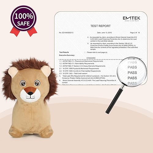 Miniatura 5 de INPANY Caballito Saltarín, Juguetes de León Saltarín, Animal de Felpa para Saltar para Niños Pequeños, Amigos Saltarines, Inflable para Montar, Goma