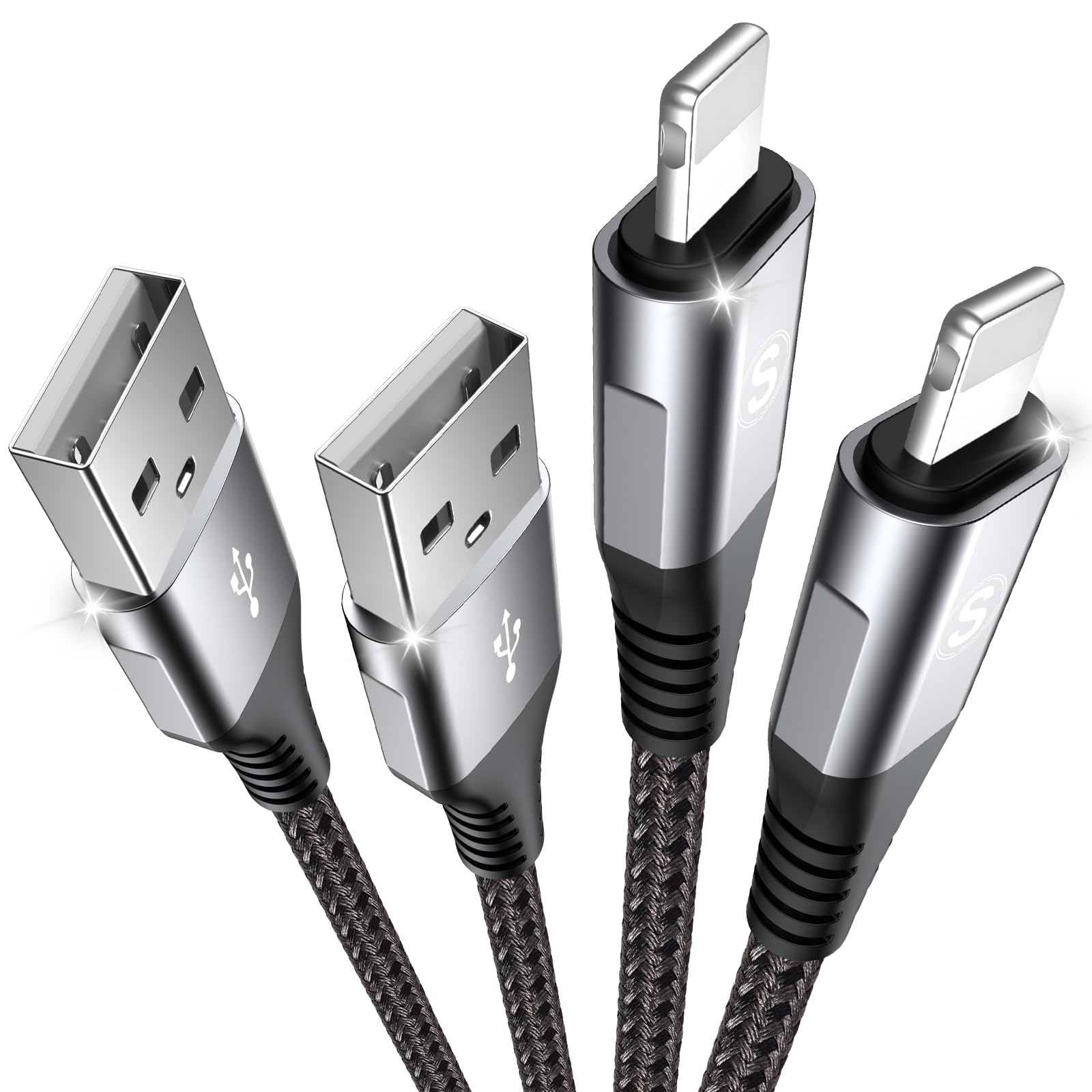 SWECENTi Phone Charger 2Pack 3.3ft, [Apple MFi Certified] Ligtning Nylon Braided Cable Fast Charging Cord Compatible with i Phone 14/13/12/11 Pro Max/XS MAX/XR/XS/X/8/7/Plus/6S/6/SE/5S/i Pad