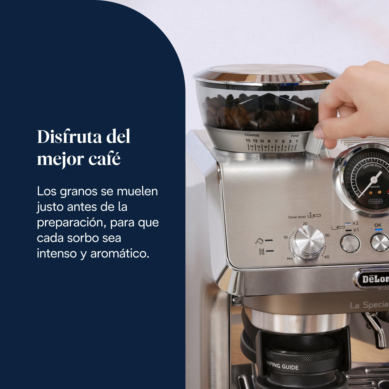 De'Longhi La Specialista Arte Evo EC9255.M, Máquina Café Espresso con Bomba, Función Cold Brew, Boquilla Espumadora de Leche Profesional, Tecnología con Sensor de Molienda, Incluye Kit Barista, Metal