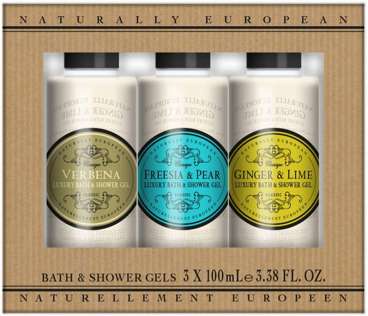 Naturally European Mini Shower Gel Collection Trio Pack 3x 120ml