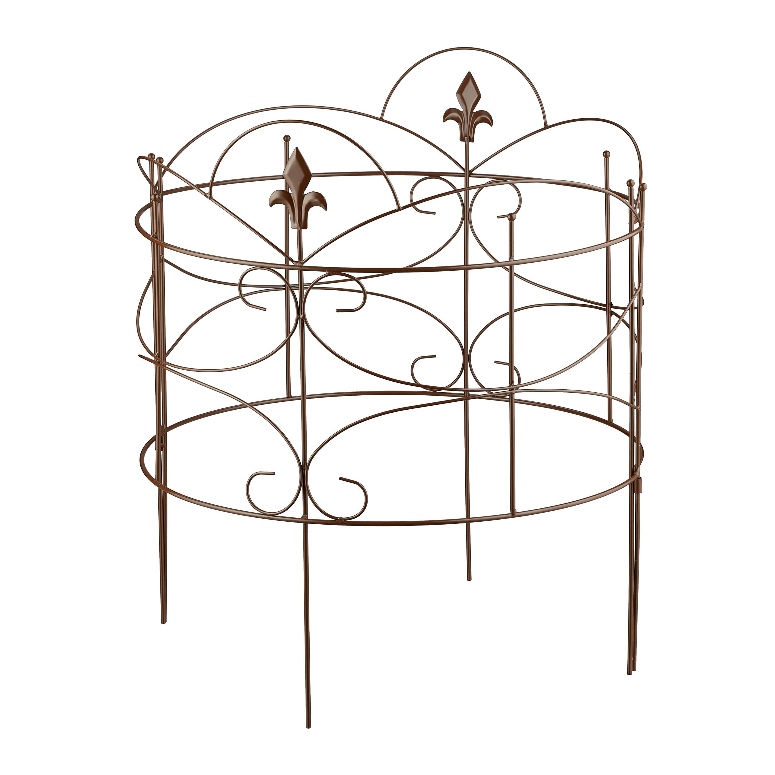 Relaxdays Staudenhalter, 2-teilige Rankhilfe, Pfingstrose & Hortensie, Pflanzenstütze HxB 59,5 x 53 cm, Metall, braun