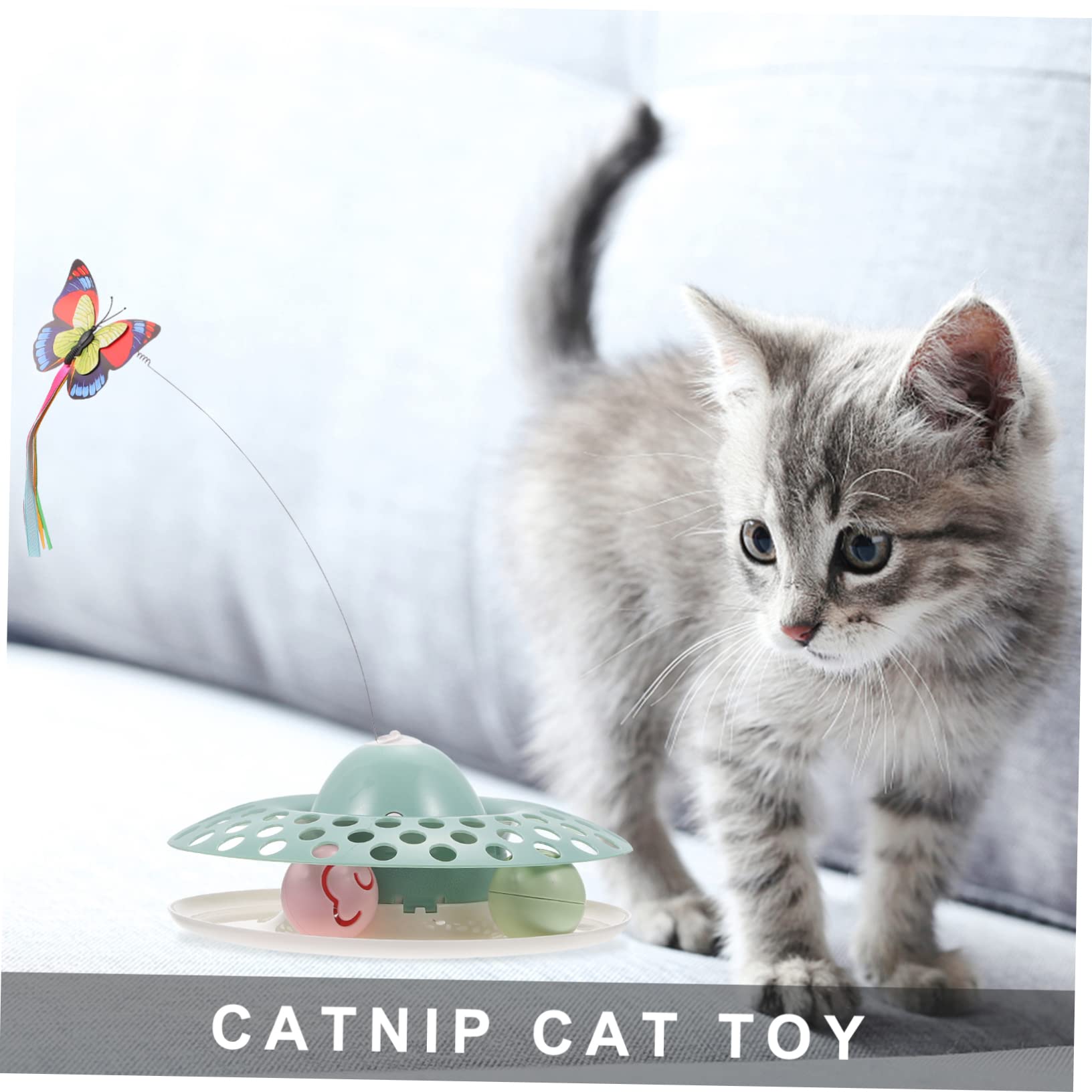 Mipcase Katzenspielzeug Interaktiv Schmetterling Spielzeug Für Katzen Mit Drehbaren Elementen Zur Belustigung Und Beschäftigung Für Haustiere Zum Kauen Und Spielen