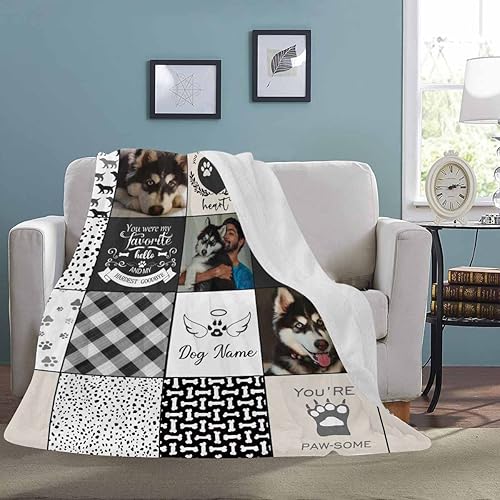 Miniatura 3 de D-Story Manta personalizada hecha en Estados Unidos, manta de condolencia por pérdida de mascotas para mascotas, regalo conmemorativo de recuerdo de