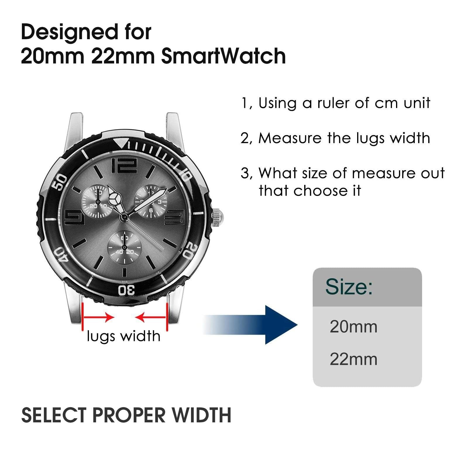 Cinturini per orologio robusti da 3 pezzi 20mm 22mm, cinturino per orologio a sgancio rapido con fibbia quadrata in metallo ridisegnata, cinturini sportivi di ricambio in morbido silicone trasp