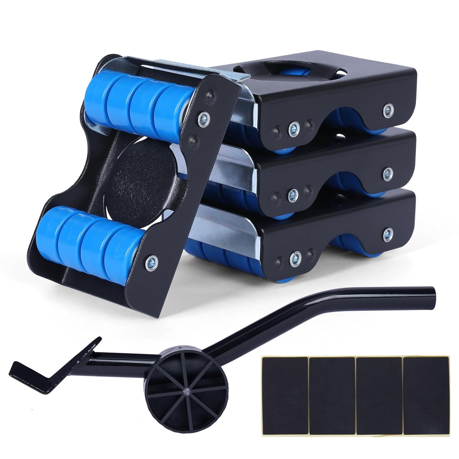 Furniture Sliders Furniture Movers with Wheels 700LBS- 4 Metal Slider with Anti-Slip Pad 4 Brakes Each for Easy