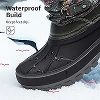 Vista 2 de DREAM PAIRS - Botas de nieve para el invierno, impermeables y con aislamiento para niños