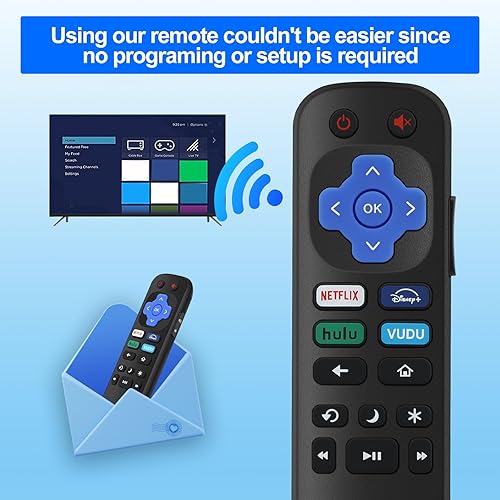 Miniatura 3 de Paquete de 2 controles remotos de TV de repuesto para Roku TV, para TCLHisenseSharpPhilipsOnnElementInsignia Roku TV, con botones de acceso directo