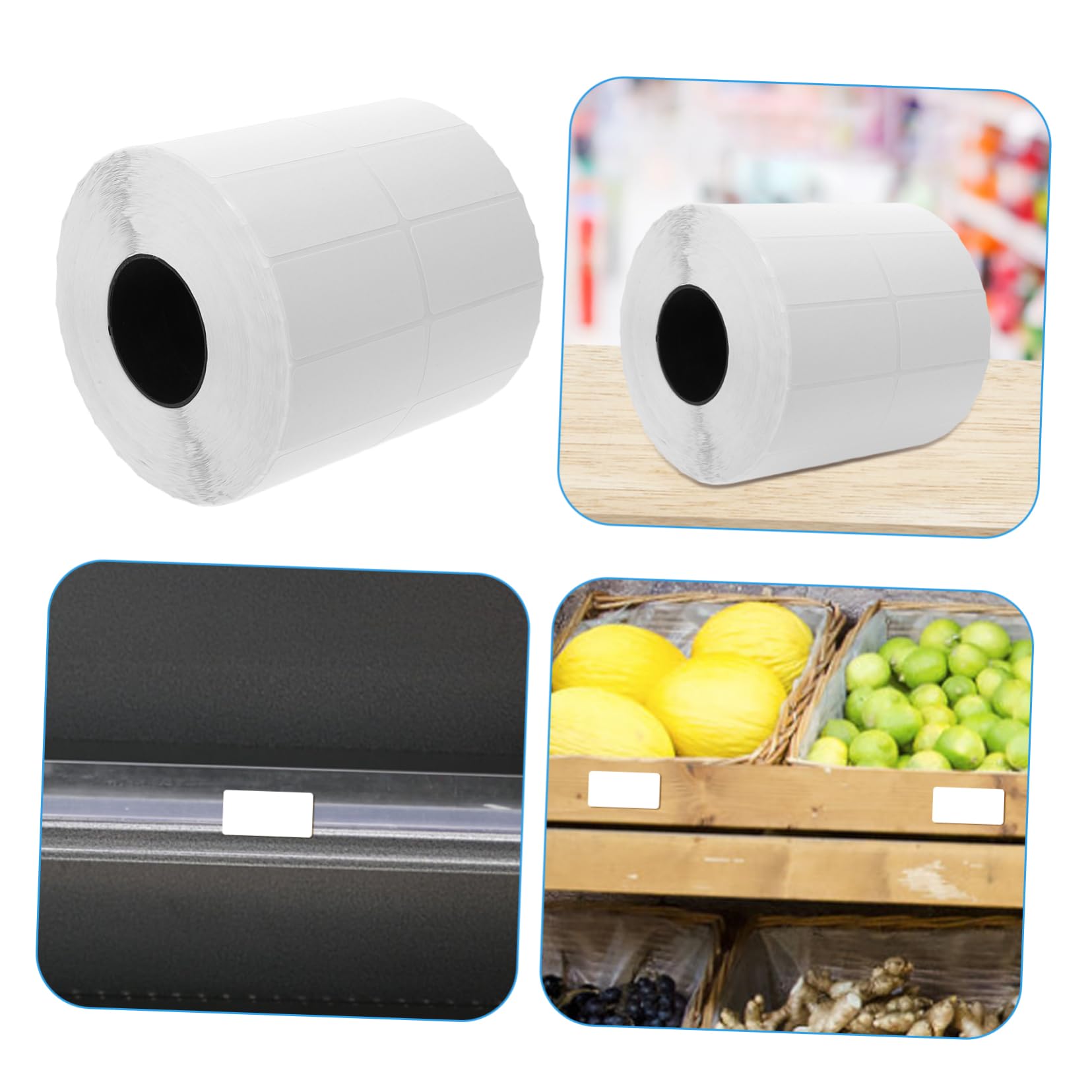 Mobestech Etichette Adesive in Carta Rame Bianche per Alimenti 4000 Etichette/rotolo Facile da Identificare