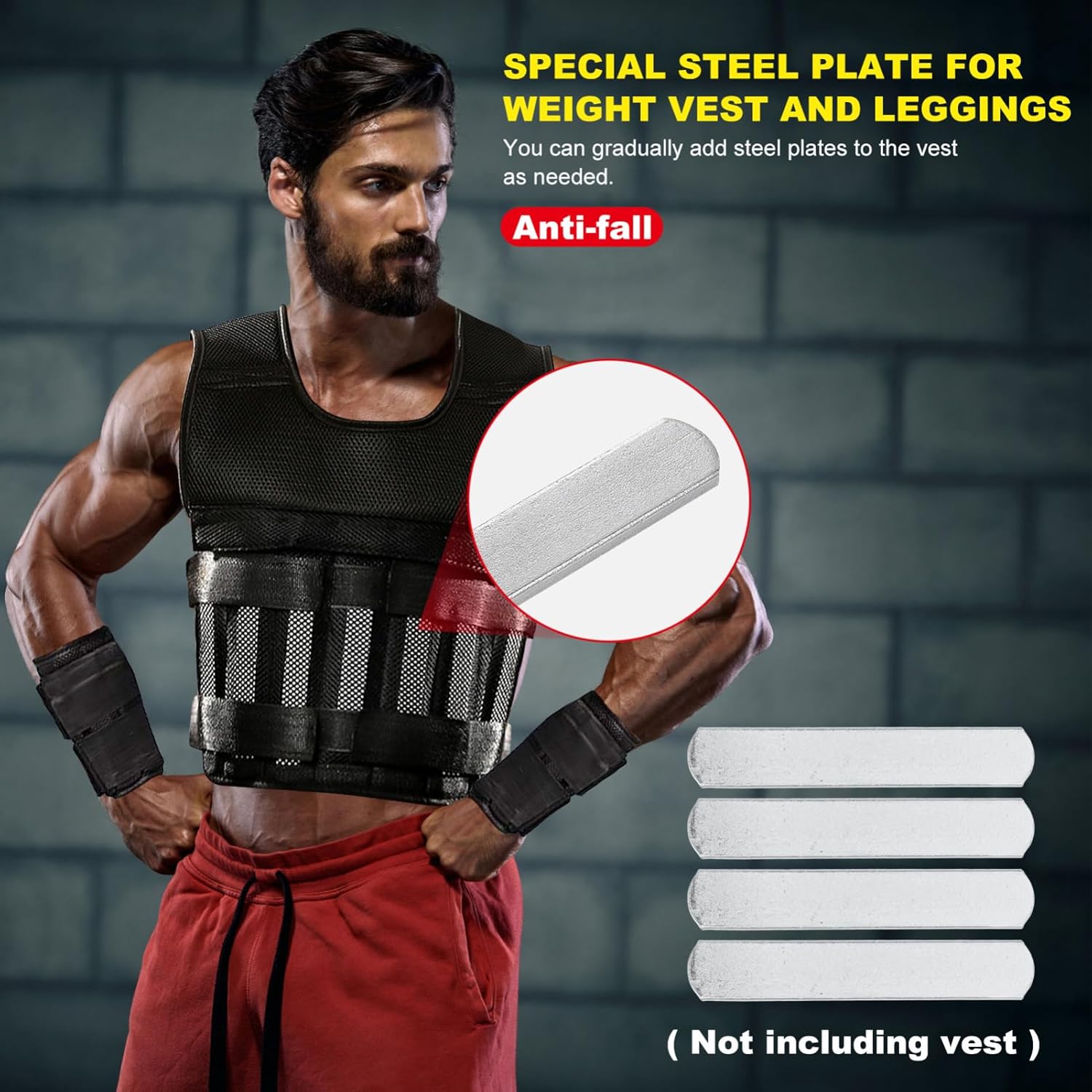 Yardwe Weight Training Plate Stainless Steel Fitness Bar 10 Pcs Running Fitness Equipment Exercise Fitness