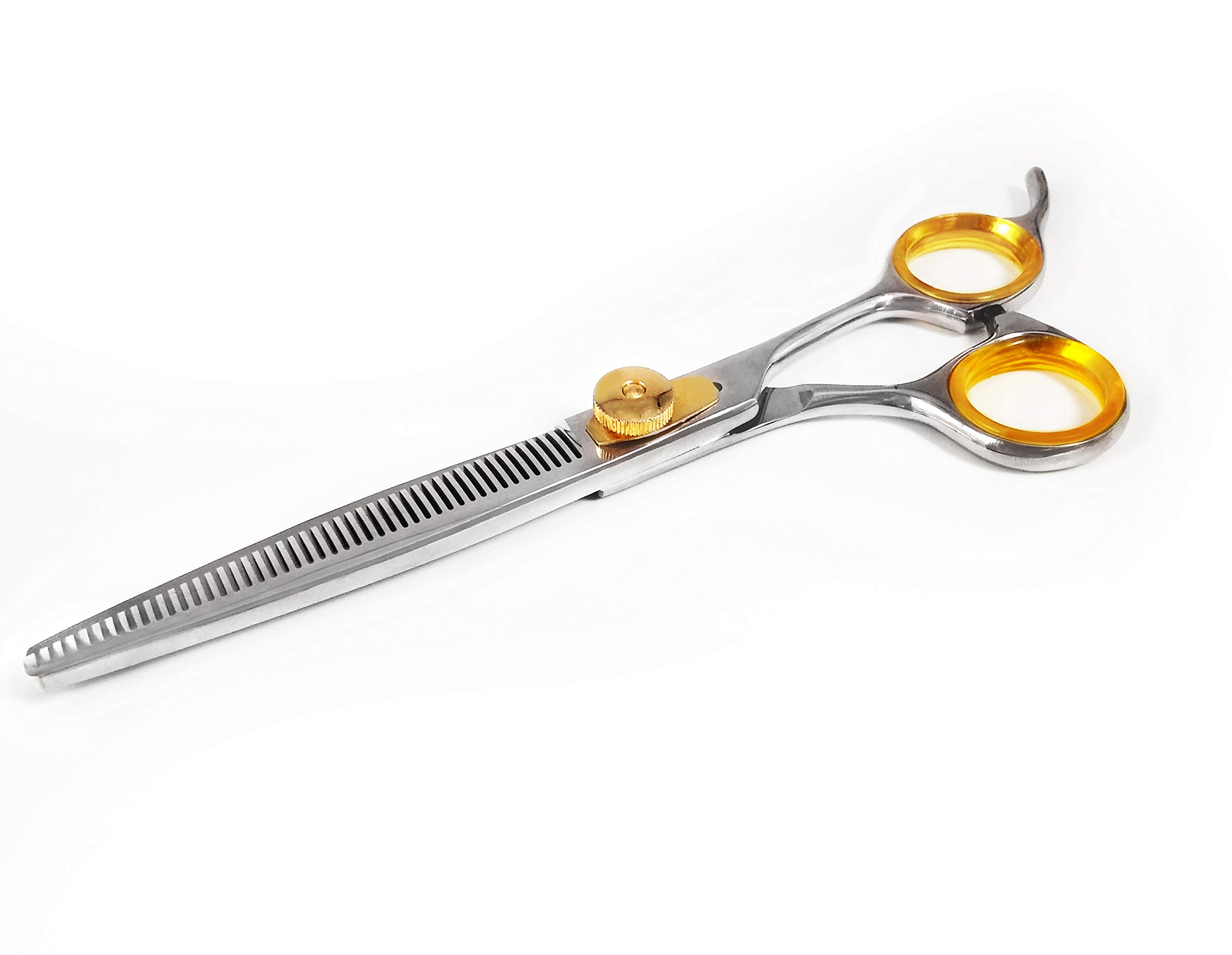 Sharf Ciseaux à effiler Gold Touch - 17,8 cm - 46 dents - Ciseaux de toilettage professionnels pour chien - Pointe fine - Ciseaux à effiler japonais en acier inoxydable 440 C