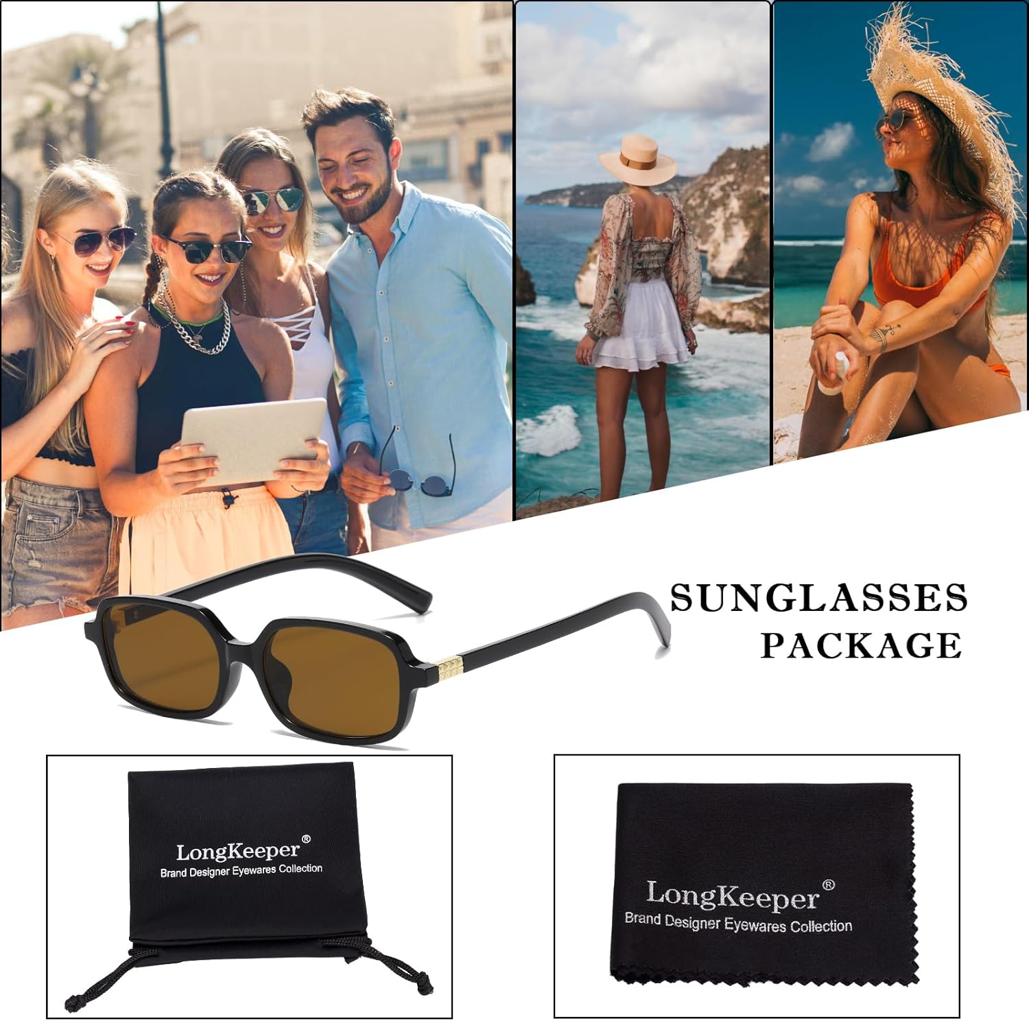 Long Keeper Small Retro Sunglasses for Women Men 90s Narrow Rectangle Sunglasses Vintage Slim Square Rectangular Sunglasses - Image 5