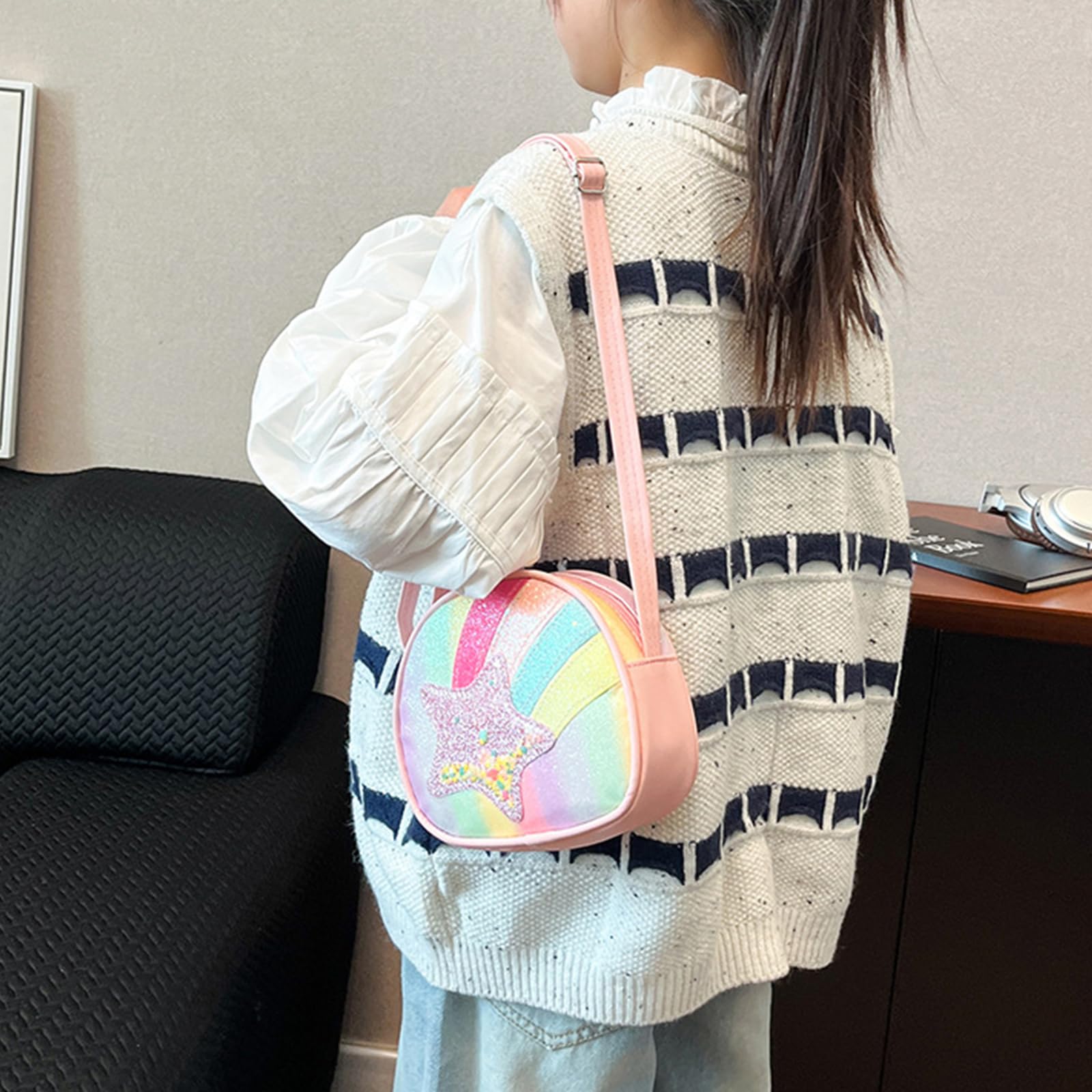 Dziecięca torba na ramię dla dziewczynek, małe torebki, torebki dziecięce, torebka dla dziewczynki z regulowanym paskiem na ramię, słodka torba crossbody na ramię dla dzieci w wieku 3-10 lat
