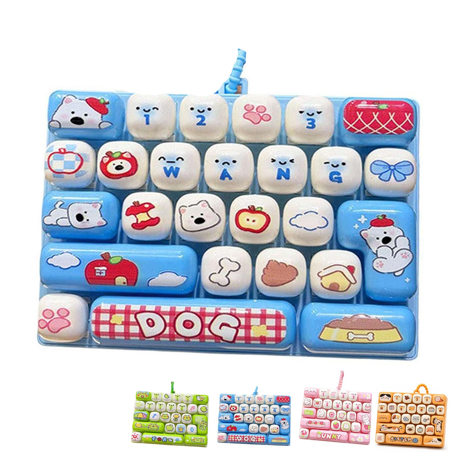 OLYGEE Keyboard Fidget,26-Key Clicky Keyboard Fidget Toy Keychain (Blue-A) โ image 1