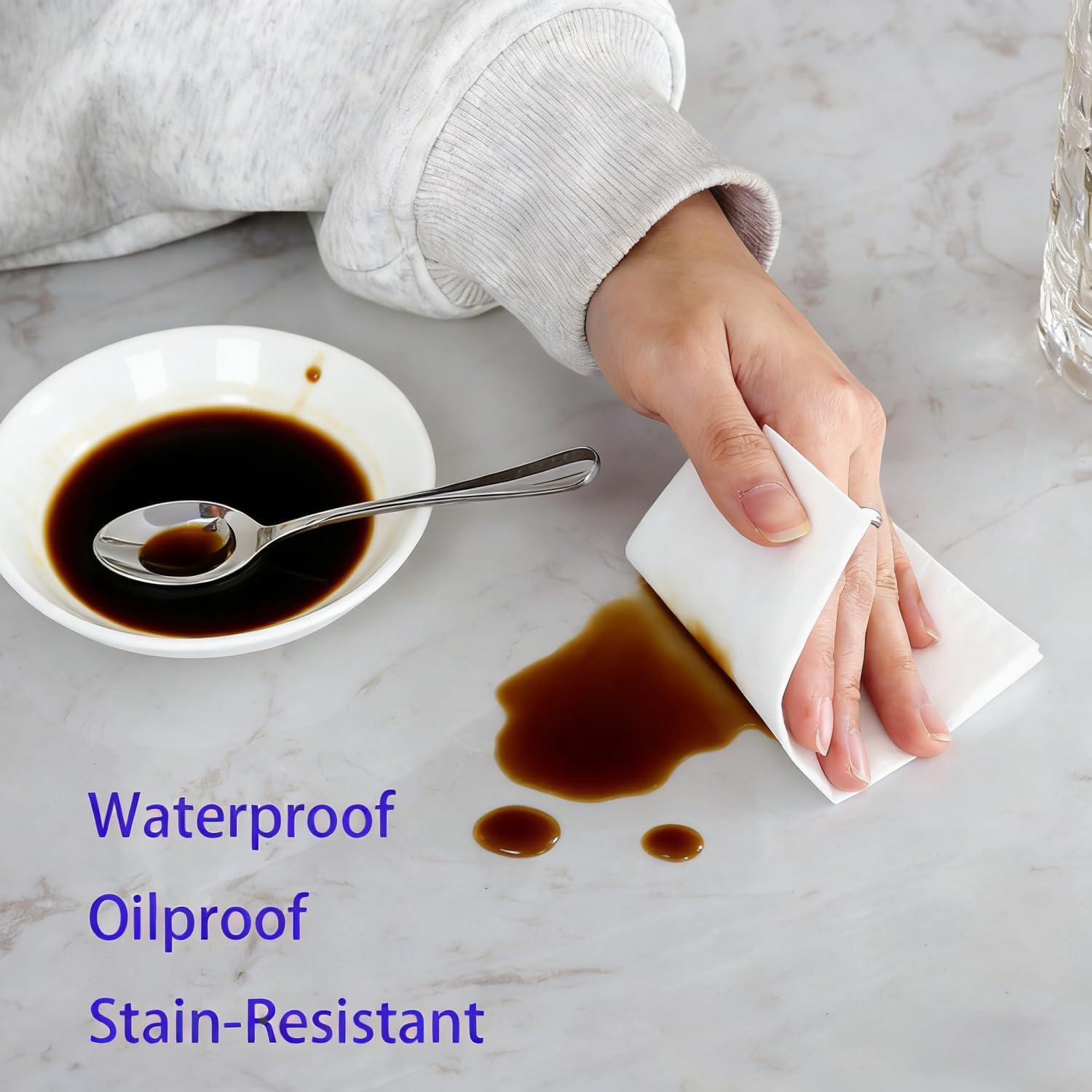 Artisan Flair Clear Vinyl Tablecloth Protector Indoor Waterproof Transparent Table Cover Oblong(Rectangle)-60" x 122"