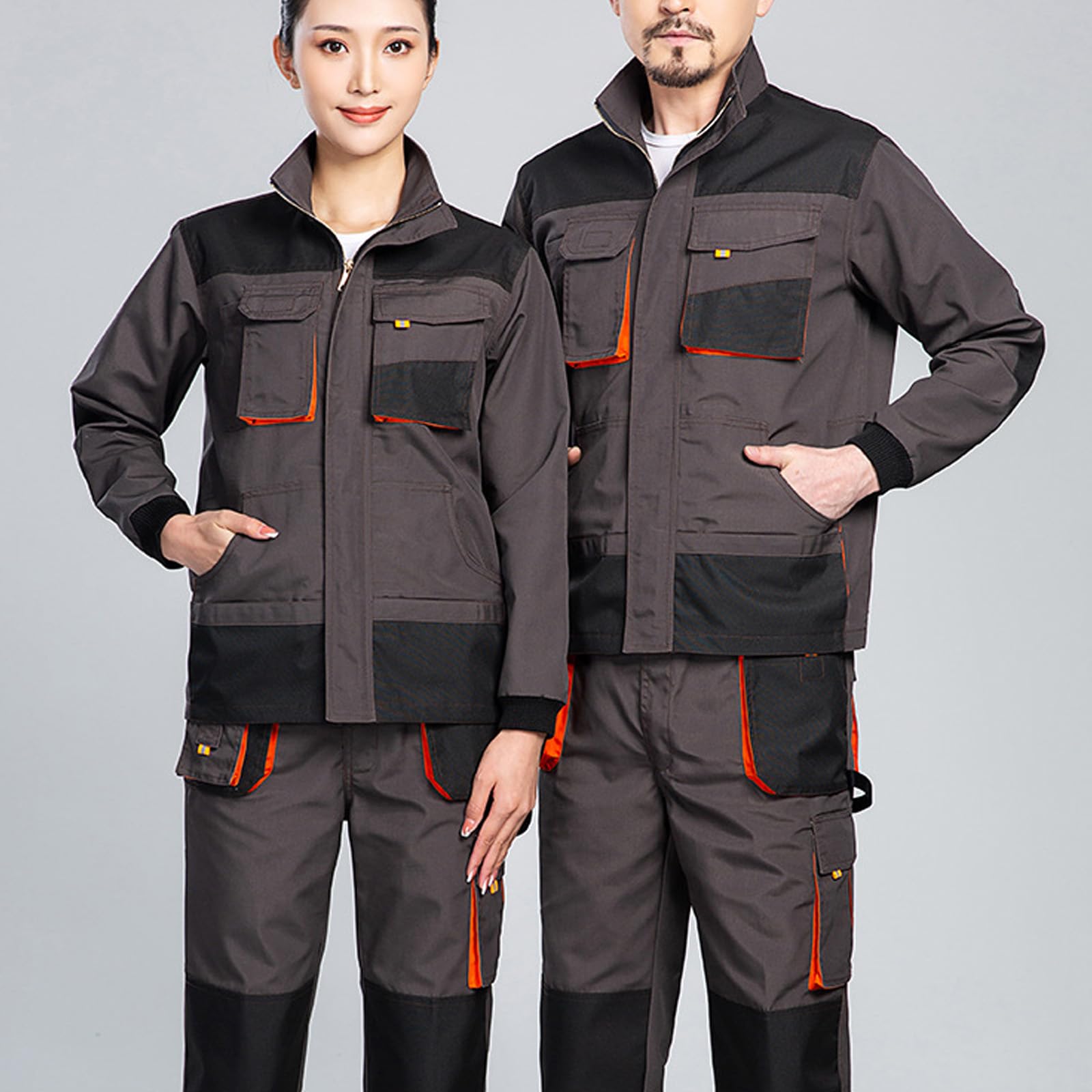 Mono De Manga Larga Overol De Trabajo Duradero Chaqueta Y Pantalones Ropa De Trabajo Con Bolsillos De Herramientas Y Coderas Y Rodilleras