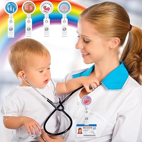 Miniatura 6 de 15 carretes retráctiles de identificación médica para enfermera, clip médico para regalos de semana de CNA, enfermeras, médicos, tarjetas de