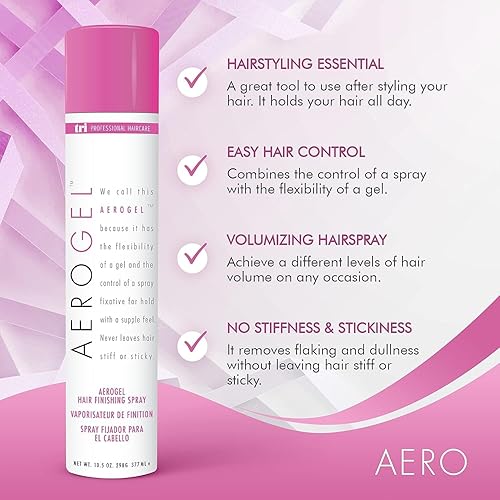 Miniatura 2 de TRI Design Aerogel - Spray de acabado flexible y controlable para mujeres y hombres, para peinar el cabello con un agarre firme y extra y sensación