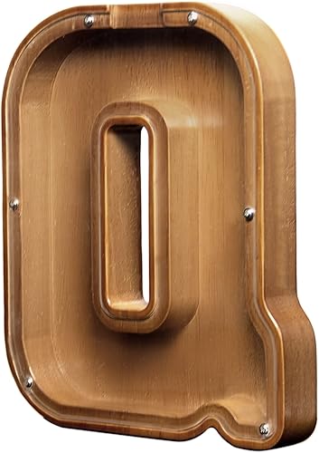 AORCMITN Alcancias De Dinero de Alcancias De Dinero de Madera para Niños Niños Bote de Dinero para Niños Pequeños Letras Decoración (alfabeto Q)