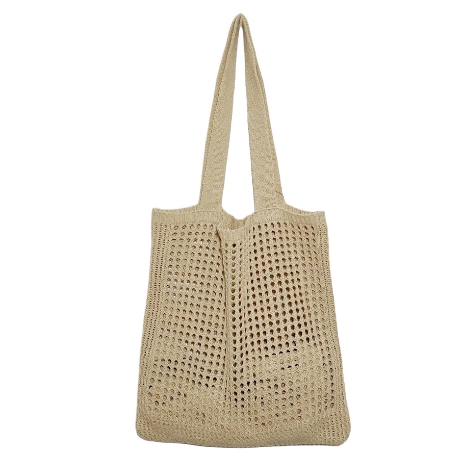 EBZFASO Polyester Crochet Tote Bag
