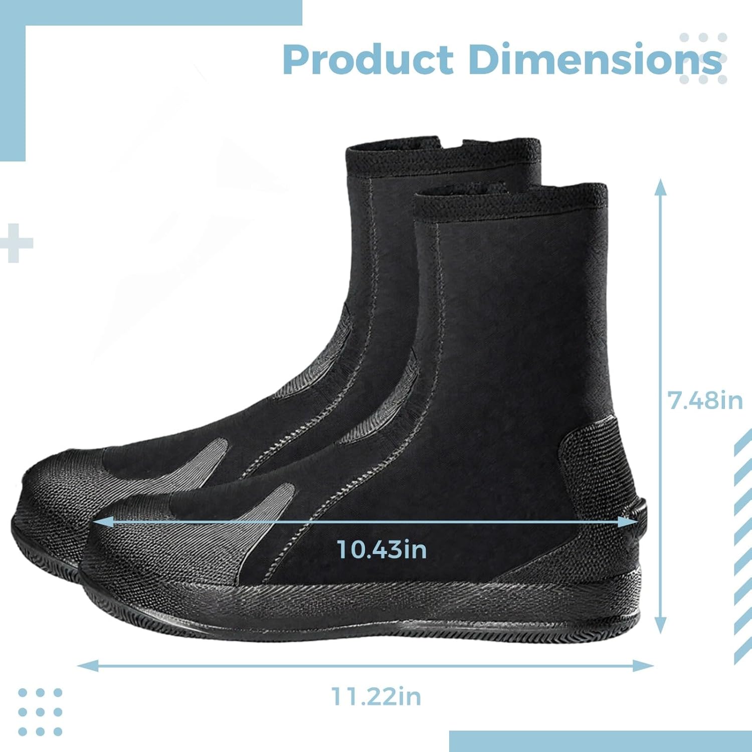 Men Scuba Boots 2 Pcs 0.2 in (0.5 Cm) Neoprene Dive Boots High Cut Anti-Slip Wetsuit XL(10-10.5 Us) Water Sports