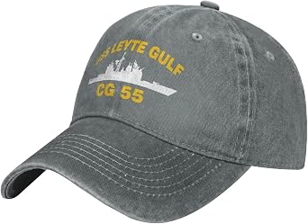 USS Leyte Gulf CG 55 Unisex Baseball Cap Adjustable Dad Hat Denim Hat Trucker Hat, Gray