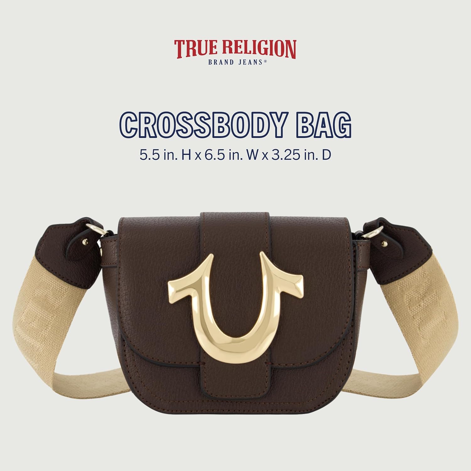 True Religion Women's Crossbody Bag, Mini Flap Adjustable Shoulder Handbag with Horseshoe Logo - Image 2