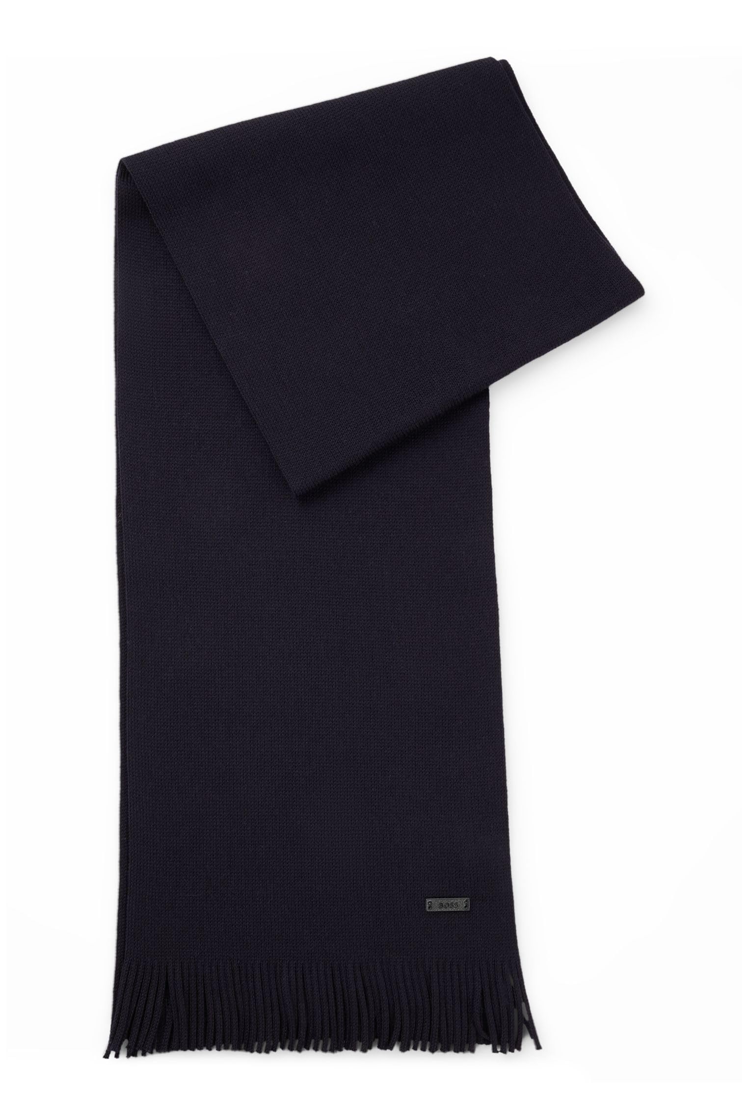 BOSS Herren Albas Schal aus Schurwolle mit Raschel-Strick