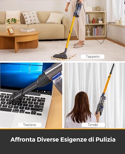 VACTechPro 60KPa/600W/7M Aspirapolvere con Filo,Scopa Elettrica con Filo - 5