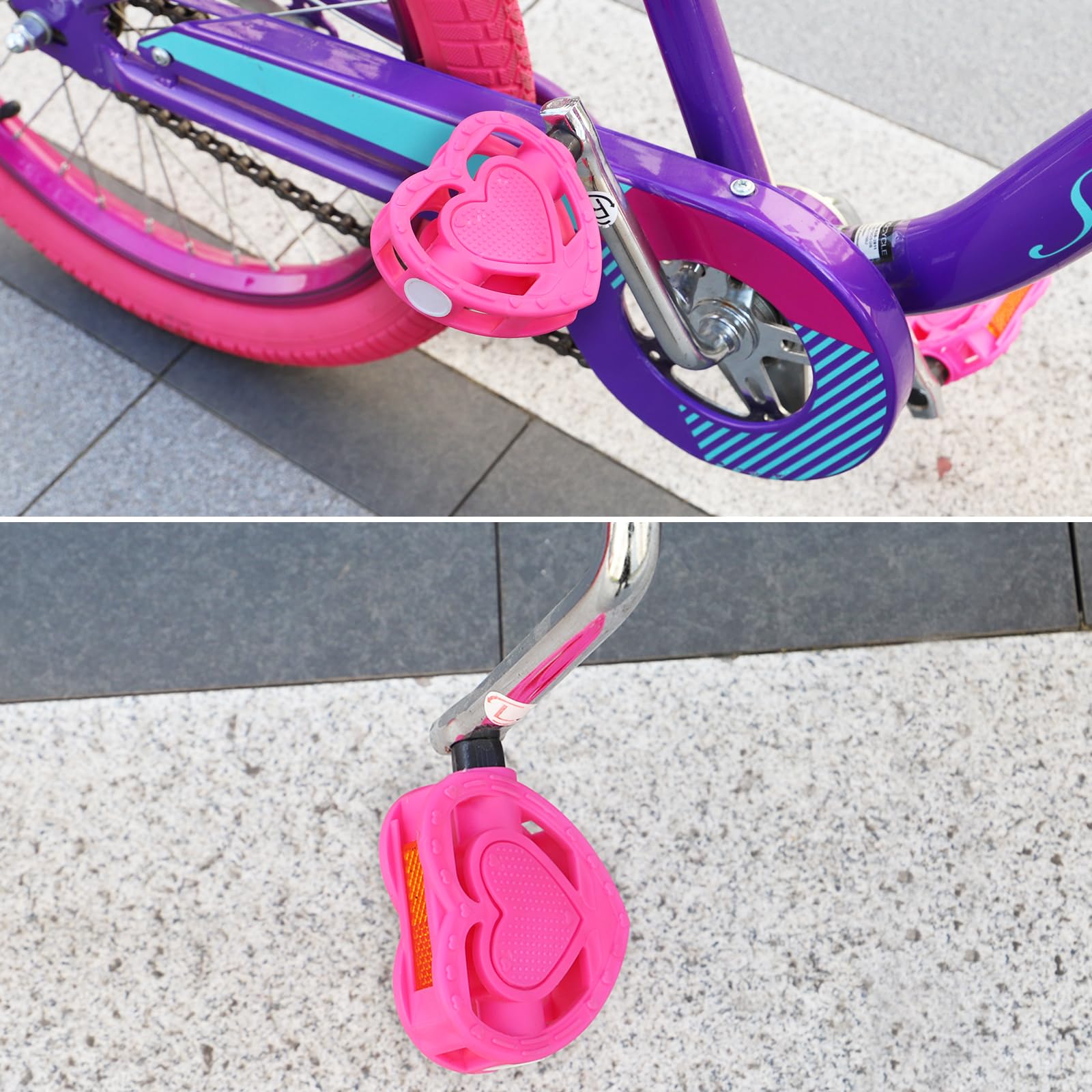 Amazon | MAKELEN ハート型 滑り止め プラスチック 自転車ペダル 子供