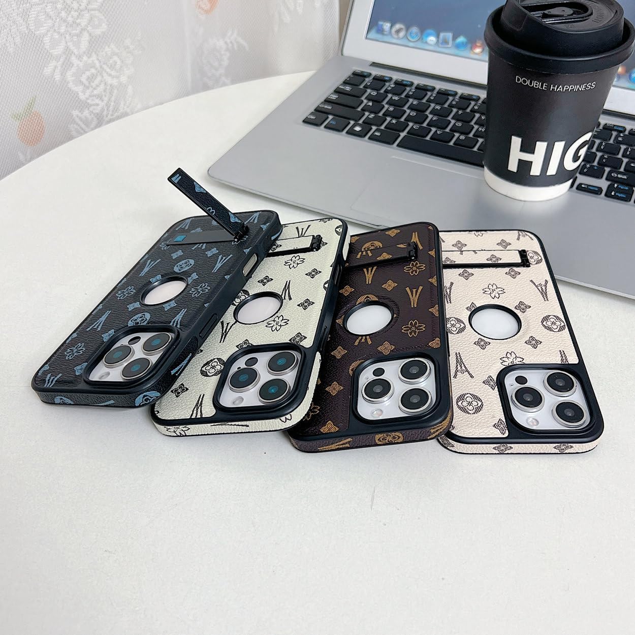 Compatible with iPhone 13 Pro Max Case Luxury Designer Leather with Built-in Invisible Kickstand Shockproof Protective Phone Cover for 13 Pro Max - 6.7”(Brown) - Image 5